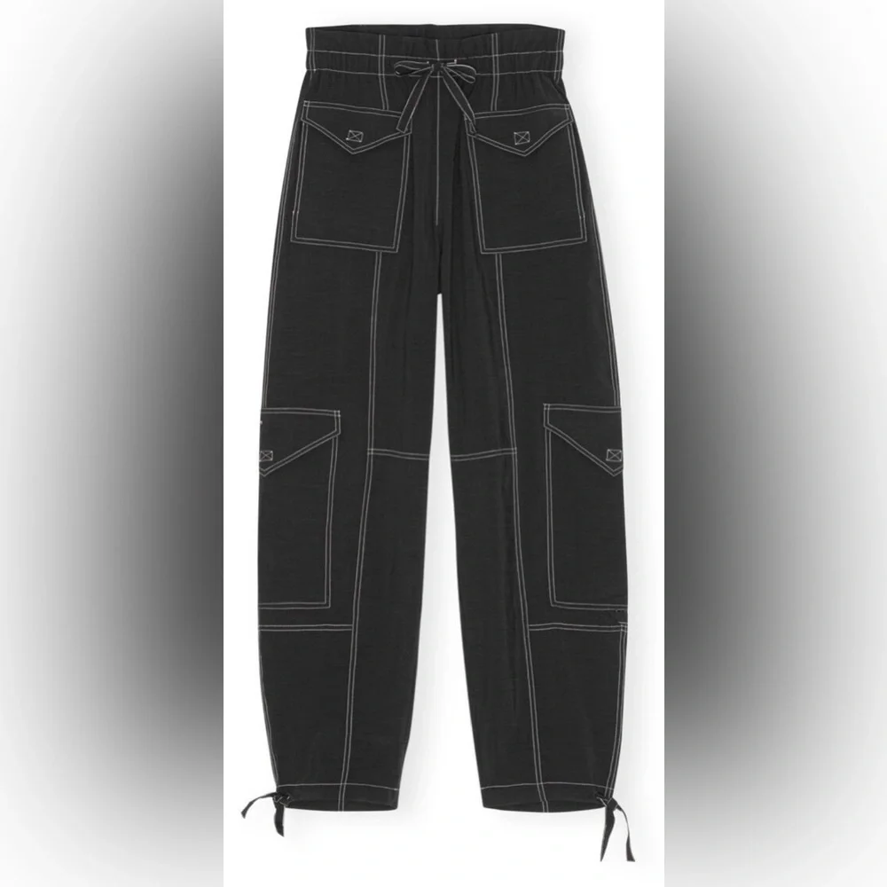 Ganni Slub Cargo Pants - Picture 3 of 10
